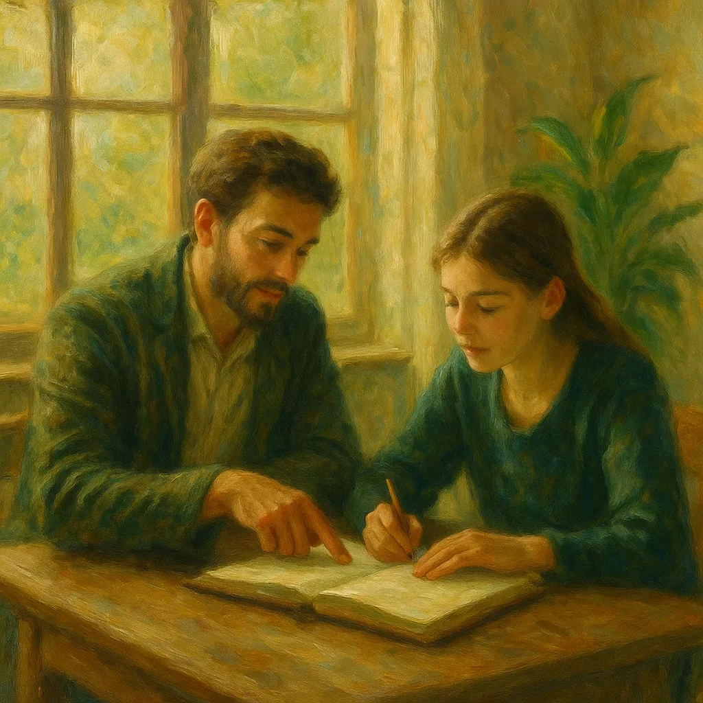 A mentor guiding a student